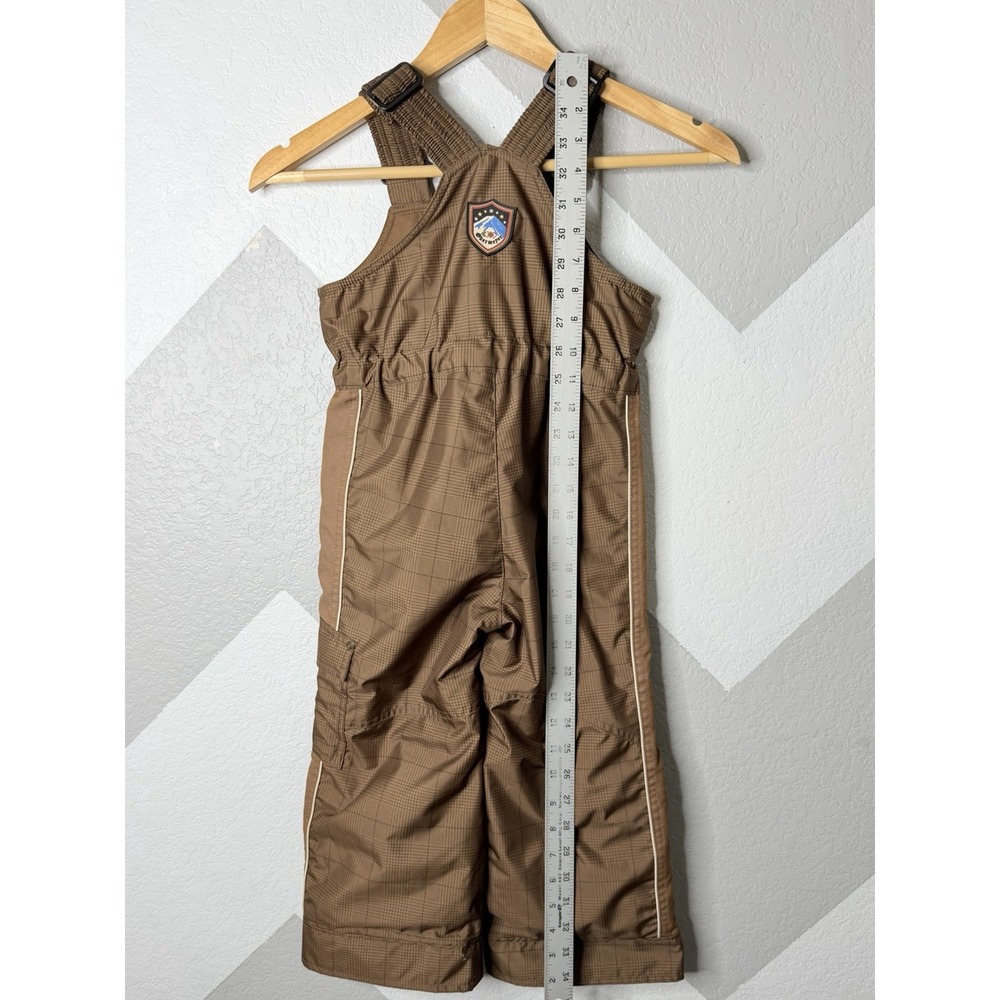 Obermeyer Worker Bib Pant Boys 4 Brown Plaid Insulated Snow Ski Bib I-Grow - Picture 14 of 15